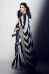 Masaba_Black Raw Silk Embellished Saree For Women_Online_at_Aza_Fashions