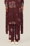 Shop Amka Maroon Chiffon Tassels Round Neck Gul Printed Kurta And Pant Set Online at Aza Fashions Shop_Amka_Maroon Chiffon Tassels Round Neck Gul Printed Kurta And Pant Set_Online_at_Aza_Fashions