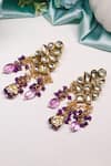 Buy_Ishhaara_Purple Pearls, Stones Embellished Earrings 