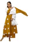 Buy_Khat_Yellow Round Neck Polka Dot Dress Pant Co-ord Set _at_Aza_Fashions