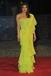 Buy_Mishru_Green Noemi Pre-draped Ruffle Saree And Corset Set_at_Aza_Fashions