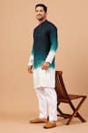 Shop Hilo Design Green Cotton, Silk, Lycra Embroidery Leonine Kurta And Pant Set Online at Aza Fashions Shop_Hilo Design_Green Cotton, Silk, Lycra Embroidery Leonine Kurta And Pant Set _Online_at_Aza_Fashions