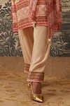 Kalista_Pink Crepe Printed And Embroidered Floral Keyhole Round Zuri Kurta Set _at_Aza_Fashions