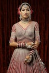 Shop Shikhar Sharma Red Silk, Net, Chanderi Beads, Tassels, Ruh Gulab Gota Bridal Lehenga Set Online at Aza Fashions Shop_Shikhar Sharma_Red Silk, Net, Chanderi Beads, Tassels, Ruh Gulab Gota Bridal Lehenga Set _Online_at_Aza_Fashions