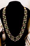 Shop_Ishhaara_Multi Color Beads Triple Layered Necklace _at_Aza_Fashions