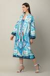 Buy_Limerick By Abirr N' Nanki_Multi Color Crepe Embroidery Collared Valentia Long Printed Jacket _Online_at_Aza_Fashions