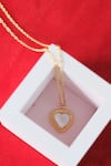 Anushka Jain Jewellery_Gold Plated Heart Stone Embellished Pendant Necklace _at_Aza_Fashions