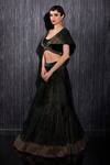 Shilpi Gupta Black Silk, Velvet Beads Sweetheart Neck Embroidered Blouse And Lehenga Set at Aza Fashions Shilpi Gupta_Black Silk, Velvet Beads Sweetheart Neck Embroidered Blouse And Lehenga Set _at_Aza_Fashions