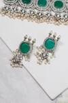 Ishhaara Green Beads Kundan Stone Embellished Choker Set at Aza Fashions Ishhaara_Green Beads Kundan Stone Embellished Choker Set _at_Aza_Fashions