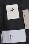 Lacquer Embassy_Grey , Satin Embroidery Threadneedle Shirt _at_Aza_Fashions