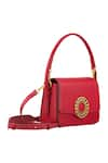 Buy_Aranyani_Red Embellished Quartz Gemstone Sling Handbag_Online_at_Aza_Fashions