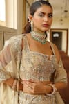 Buy_Miku Kumar_Ivory Silk Hand Embroidered Sequin Scattered Embellished Lehenga Set For Women_Online