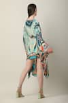 Shop_Limerick By Abirr N' Nanki_Multi Color Crepe Embroidery V-neck Evo Printed Wrap Kaftan Dress _Online_at_Aza_Fashions