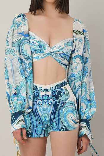 Buy_Limerick By Abirr N' Nanki_White Crepe Sweetheart Neck Yoshi Balloon Sleeve Crop Top _Online_at_Aza_Fashions
