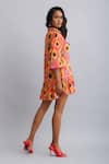 Buy_Nautanky_Peach 100% Cotton Printed Sunflower Shirt Collar Dress _Online_at_Aza_Fashions