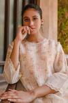Shivani Bhargava_White Round Chanderi Kurta And Pant Set _Online_at_Aza_Fashions