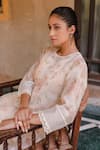 Buy_Shivani Bhargava_White Round Chanderi Kurta And Pant Set _Online_at_Aza_Fashions
