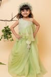 Shop_Lil Angels_Green Organza, Silk Sequins, Tassels, Embroidery Lehenga Set _Online_at_Aza_Fashions