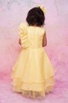 Shop_Lil Angels_Yellow Embroidered Organza Gown For Girls_at_Aza_Fashions