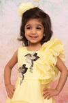 Buy_Lil Angels_Yellow Embroidered Organza Gown For Girls_Online_at_Aza_Fashions