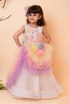Buy_Lil Angels_White Embroidered Silk Ruffle Gown For Girls_at_Aza_Fashions