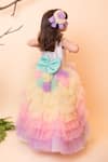 Shop_Lil Angels_White Embroidered Silk Ruffle Gown For Girls_at_Aza_Fashions