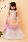 Buy_Lil Angels_White Embroidered Silk Ruffle Gown For Girls_Online_at_Aza_Fashions