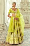 Gopi Vaid_Green Shahi Embroidered Lehenga Set_Online_at_Aza_Fashions