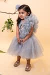 Shop_Lil Angels_Grey Organza Embroidered Dress _Online_at_Aza_Fashions