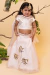 Buy_Lil Angels_Pink Organza, Silk Embroidery Lehenga Set _at_Aza_Fashions