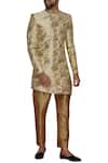 Buy_Arihant Rai Sinha_Beige Embroidered Sherwani Set_at_Aza_Fashions