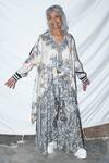 Shop_Anamika Khanna_White Printed Silk Top And Harem Pant Set_at_Aza_Fashions