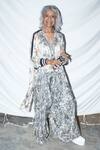 Anamika Khanna_White Printed Silk Top And Harem Pant Set_Online_at_Aza_Fashions