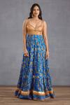 Torani_Blue Silk, Chiffon Sequins, Lace, Rang Shyam Raabia Anarkali With Dupatta _at_Aza_Fashions