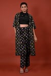 Rimi Nayak_Black Modal, Cotton Assorted Floral Print Pant _at_Aza_Fashions