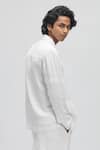 Shop_Terra Luna_White 100% Linen Plain Europa Jacket _at_Aza_Fashions