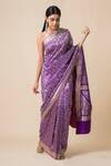 Buy_Ekaya_Purple Handwoven Banarasi Silk Saree_at_Aza_Fashions