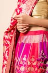 Ekaya_Pink Handwoven Silk Lehenga Set_Online_at_Aza_Fashions