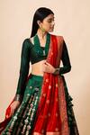 Buy Ekaya Banaras Green Handwoven Silk Lehenga Set at Aza Fashions Buy_Ekaya Banaras_Green Handwoven Silk Lehenga Set_at_Aza_Fashions