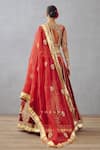 Shop_Torani_Red Lehenga And Blouse Silk Velvet Embroidered Dori Sindoori Dhwani Bridal Set _at_Aza_Fashions