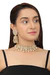 Buy_Riana Jewellery_Gold Plated Pearls, Beads Floral Stone Choker Set _at_Aza_Fashions