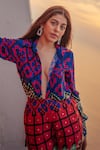 Buy_Saaksha & Kinni_Multi Color Satin Printed Shirt And Shorts Set _at_Aza_Fashions