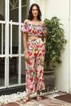 Shop_Aroop Shop India_Pink Tencel Off-shoulder Grazi Off Top And Pant Set _Online_at_Aza_Fashions