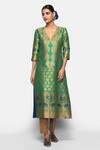 Payal Khandwala_Green Silk Brocade Kurta_Online_at_Aza_Fashions