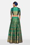 Shop_Payal Khandwala_Green Silk Brocade Blouse_at_Aza_Fashions
