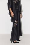 Buy_Febo6_Black Silk Embroidery Flower Vine Placement Trouser _Online_at_Aza_Fashions