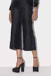Buy_FEBO6_Black Organza Plain Wide Legged Pant _Online_at_Aza_Fashions