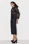Shop_FEBO6_Black Organza Plain Wide Legged Pant _Online_at_Aza_Fashions