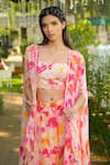 Buy_Disha Kahai_Multi Color Crepe Embroidered Tie-dye Square Neck Pattern Cape Palazzo Set_Online_at_Aza_Fashions