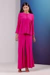 Febo6 Pink Silk Round Neck Co-ord Set Online at Aza Fashions Febo6_Pink Silk Round Neck Co-ord Set _Online_at_Aza_Fashions